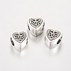 Large Hole Heart Alloy European Beads MPDL-K010-01-1