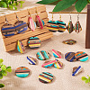  16Pcs 8 Style Transparent Resin & Walnut Wood Pendants RESI-TA0002-06-7