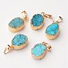 Oval Natural Druzy Agate Pendants G-K101-B01-G-1