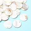 32Pcs Flat Round/Disc Natural Freshwater Shell Pendants SHEL-SC0001-98B-3