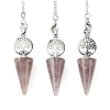 Natural Strawberry Quartz Cone Dowsing Pendulum Big Pendants G-C114-02P-17-1