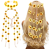 2Pcs 2 Styles Cloth Flower Hippie Headband Floral Crown OHAR-CP0001-18B-1