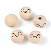 Printed Schima Wood Beads WOOD-T033-02B-1