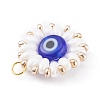 Evil Eye Lampwork Beads Pendants PALLOY-JF00649-4
