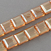 Electroplate Faceted Transparent Glass Beads Strands EGLA-S087-04-1