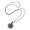 Retro Mandala 201 Stainless Steel Box Chain Constellation Pendant Necklaces for Women Men NJEW-M223-01D-3