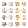 1600Pcs 4 Colors 8-Petal Iron Bead Caps IFIN-CJ0001-64-4