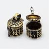 Brass Hollow Cage Pendants KK-P094-02AB-1