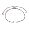 Adjustable 304 Stainless Steel Curb Chains Bracelet Making AJEW-JB01213-01-1