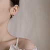 Heart Brass Clear Cubic Zirconia Hoop Earrings FS-WG767CD-01-2