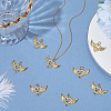 8pcs Brass Micro Pave Cubic Zirconia Pendants KK-BBC0020-22-3