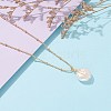 Natural Baroque Pearl Keshi Pearl Pendant Necklaces NJEW-JN03372-01-5