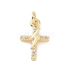 Brass Micro Pave Cubic Zirconia Charms KK-C012-40G-1