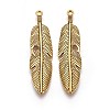 Tibetan Style Alloy Feather Big Pendants X-TIBEP-A12720-AG-RS-1