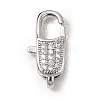 Brass Clear Cubic Zirconia Lobster Claw Clasps KK-Z078-45B-P-1