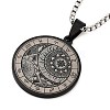 Retro Mandala 201 Stainless Steel Box Chain Constellation Pendant Necklaces for Women Men NJEW-M223-01F-2