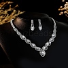 Alloy Rhinestone Necklaces & Stud Earring Sets for Women SJEW-U001-01P-02-1