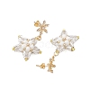 Glass Star Stud Earrings EJEW-MZ00256-03-4