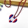 American Flag Style Red Blue White Acrylic Pendant Necklaces PW-WG58DCD-01-1