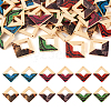  36Pcs 6 Colors Spray Painted Wood Big Pendants WOOD-TA0001-80-8