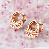 316L Surgical Stainless Steel Crystal Rhinestone Horse Eye Ear Plugs Gauges WG2285B-09-2