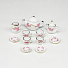 Porcelain Miniature Teapot Cup Set Ornaments PORC-PW0001-053E-1