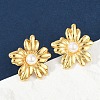 304 Stainless Steel ABS Plastic Pearl Stud Earrings for Women EJEW-U046-12A-G-2