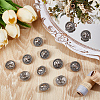 12Pcs 1-Hole Alloy Star with Flat Round Shank Buttons BUTT-GF0004-29AS-4