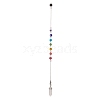 Bullet & Round Gemstone Dowsing Pendulums PALLOY-JF02034-02-1