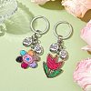 2Pcs Acrylic Flower Pendant Keychain KEYC-JKC00992-2