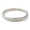 Titanium Steel Leaf Hinged Bangles for Women Men BJEW-G719-18P-2