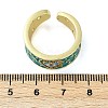 Brass Micro Pave Cubic Zirconia Enamel Cuff Rings for Women RJEW-L113-019G-01-5