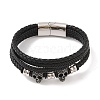 Braided Microfiber Leather Multi-strand Bracelets BJEW-B096-08F-1