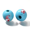 Valentine's Day Element Printed Wood Beads WOOD-R002-01-27-2