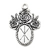 Tibetan Style Alloy Pendant Cabochon Settings X-TIBEP-5199-AS-LF-1