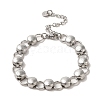 Non-Tarnish 304 Stainless Steel Flat Round Link Chain Bracelet BJEW-Q776-02C-02-1