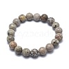 Natural Maifanite/Maifan Stone Bead Stretch Bracelets X-BJEW-K212-B-044-2