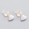 Brass Enamel Stud Earrings EJEW-L231-65D-1