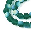 Frosted Transparent Glass Beads Strands GLAA-T032-T8mm-MBB21-3