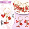 10Pcs Alloy Enamel Clover & Number 2026 & Heart Pendant Decorations KEYC-YW00284-3