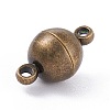 Round Brass Magnetic Clasps with Loops MC019-AB-3