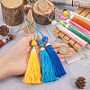  28Pcs 14 Colors Polyester Tassel Big Pendants Decorations HJEW-TA0001-07-15