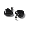 Natural Black Agate Pendants X-G-I311-A16-01-2