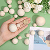 Globleland 50Pcs 5 Styles Natural Wooden Round Ball WOOD-GL0001-11-3