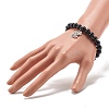 Natural Obsidian & Mixed Stone Round Beads Stretch Bracelet BJEW-JB07060-5