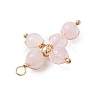 Natural Rose Quartz Pendants PALLOY-JF02885-03-4