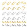 Unicraftale 40Pcs 4 Style Rectangle & Oval 304 Stainless Steel Stud Earring Findings STAS-UN0054-35-1