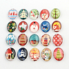 Christmas Theme Pattern Glass Oval Flatback Cabochons for DIY Projects X-GGLA-R022-40x30-76-1