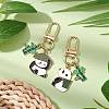 2Pcs 2 Styles Alloy Enamel Pendant Decorations HJEW-JM02337-2