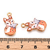 Painted Alloy Pendants PALLOY-P288-05G-04-3